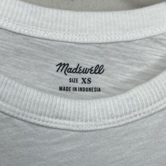 MADEWELL Whisper Tee Women XS Optic White Lightweight Cotton AI537 - Picture 9 of 11